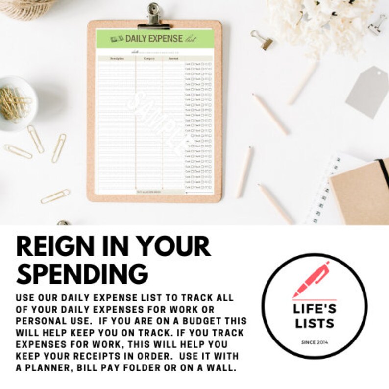 daily expenses list daily expenses list