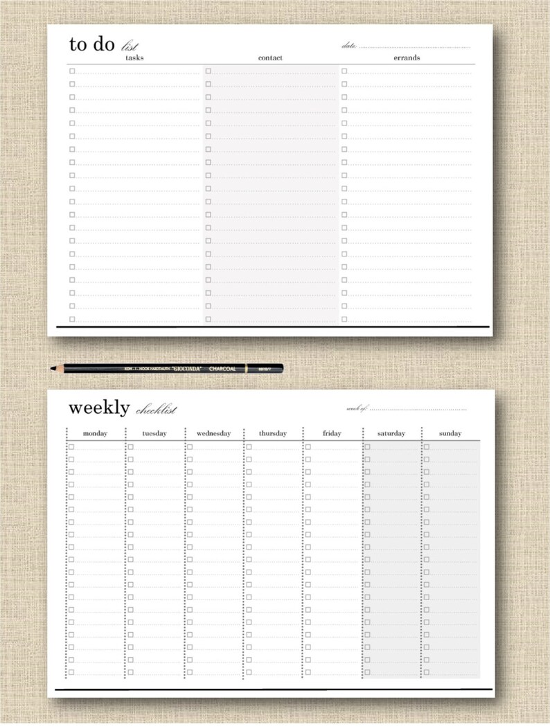 Productivity Planner Pages Half Page/a5 Printable Pack - Etsy
