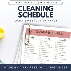 Cleaning Schedule List | Messy House Management | Cleaning Checklist | Spring Cleaning 2023 | Printable | Digital Download | Life&#39;s Lists