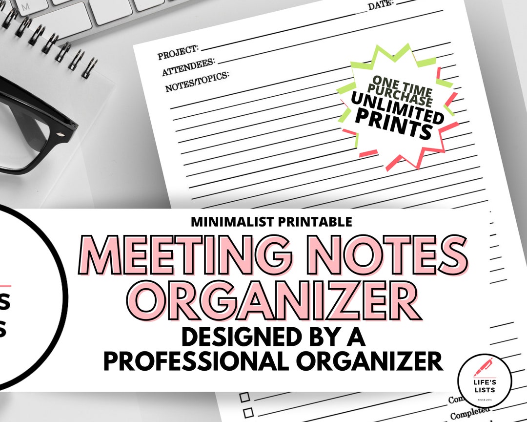 Meeting Notes Budget Office Supplies Small Business Tool Etsy