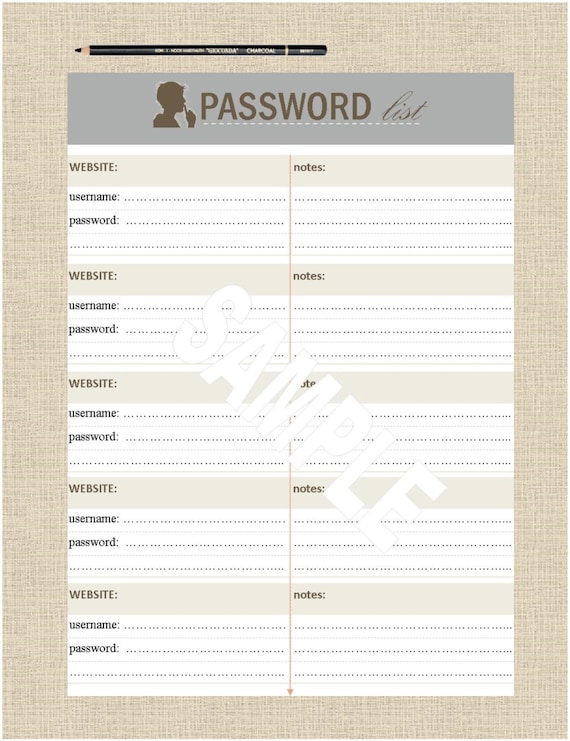 It's just a photo of Lucrative Password List Printable It is a graphic of Lucrative Password List Printable