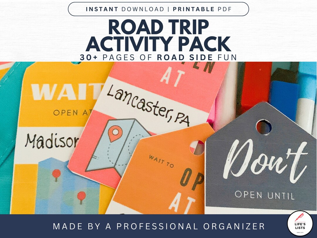 Road Trip Activity Pack - Printable Kids Activities - Life’s Lists - Etsy