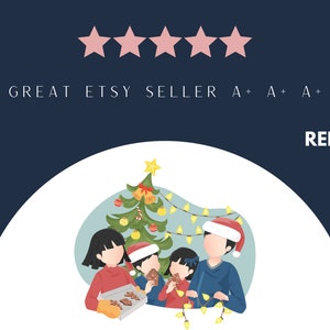 May include: A family of four stands in front of a decorated Christmas tree, holding gingerbread cookies. The tree is decorated with ornaments, lights, and a star on top. The family is wearing winter clothing and smiling.
