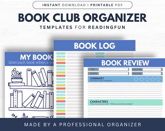Book Club Organizer Printable | Book Club Templates | Book Plates | Reading Logs | Printable | Life's Lists