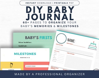 DIY Baby Journal | 62 Page Memory Book (Digital Download)