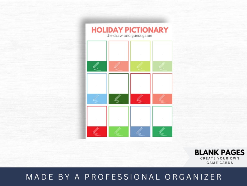 Holiday Pictionary Game Printable Christmas Pictionary - Etsy