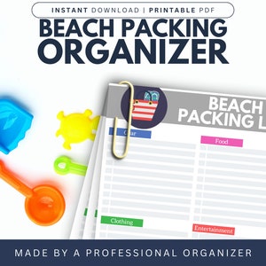 Beach Packing List For Family Vacation | Print On Demand | Reusable Beach Packing List | Digital Download | By Life&#39;s Lists