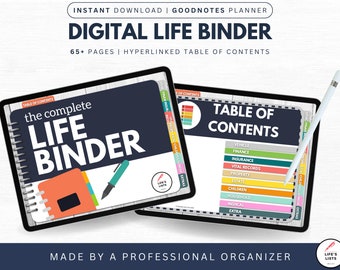 Life Binder |  Goodnotes Digital Planner | Home Management Planner | iPad Planner Template | Goodnotes, Notability, Xomo | By Life's Lists