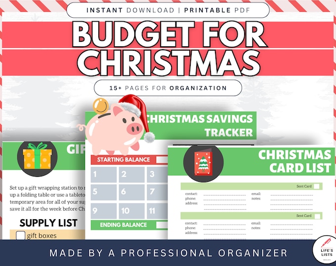 Christmas Gift Budget Planner | Christmas Gift Planner | Holiday Planner Template | Gift Guide | Santa Helper | Downloadable | Life's Lists