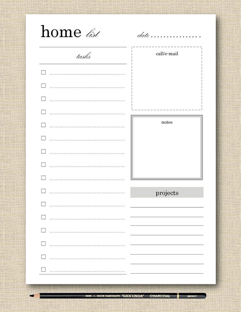 Lifes Lists Printable House Endeavor Record - Dwelling Process Record Black White Printable Template - Instantaneous Down load picture about Printable Lists titled Lifes Lists Printable House Process Listing - Home Endeavor Listing Black White Printable Template - Immediate Down load