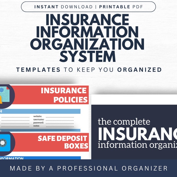 Insurance Information Organizer | Insurance Templates | Insurance Binder | Printables | Life's Lists