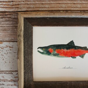 Coho Lachs, Silberlachs, Lachsangeln, Fisch Kunst, Fisch Malerei, 8x10, 11x14, Kunstdruck