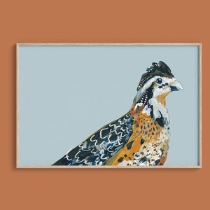 Modern Quail Art Print | Bob White Quail Painting | Bird Hunting Wall Art | Hunter Wall Art Decor