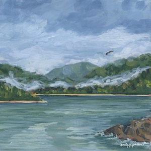 Sitka Alaska Art Print: Foggy Mountain Landscape Giclée