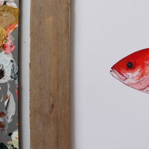 VERMILION SNAPPER, BEELINER, Fish Art Painting, Saltwater Fishing, Ocean Art, Deep Sea Fishing, art print image 2
