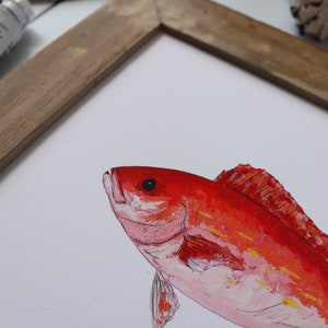 VERMILION SNAPPER, BEELINER, Fish Art Painting, Saltwater Fishing, Ocean Art, Deep Sea Fishing, art print image 5