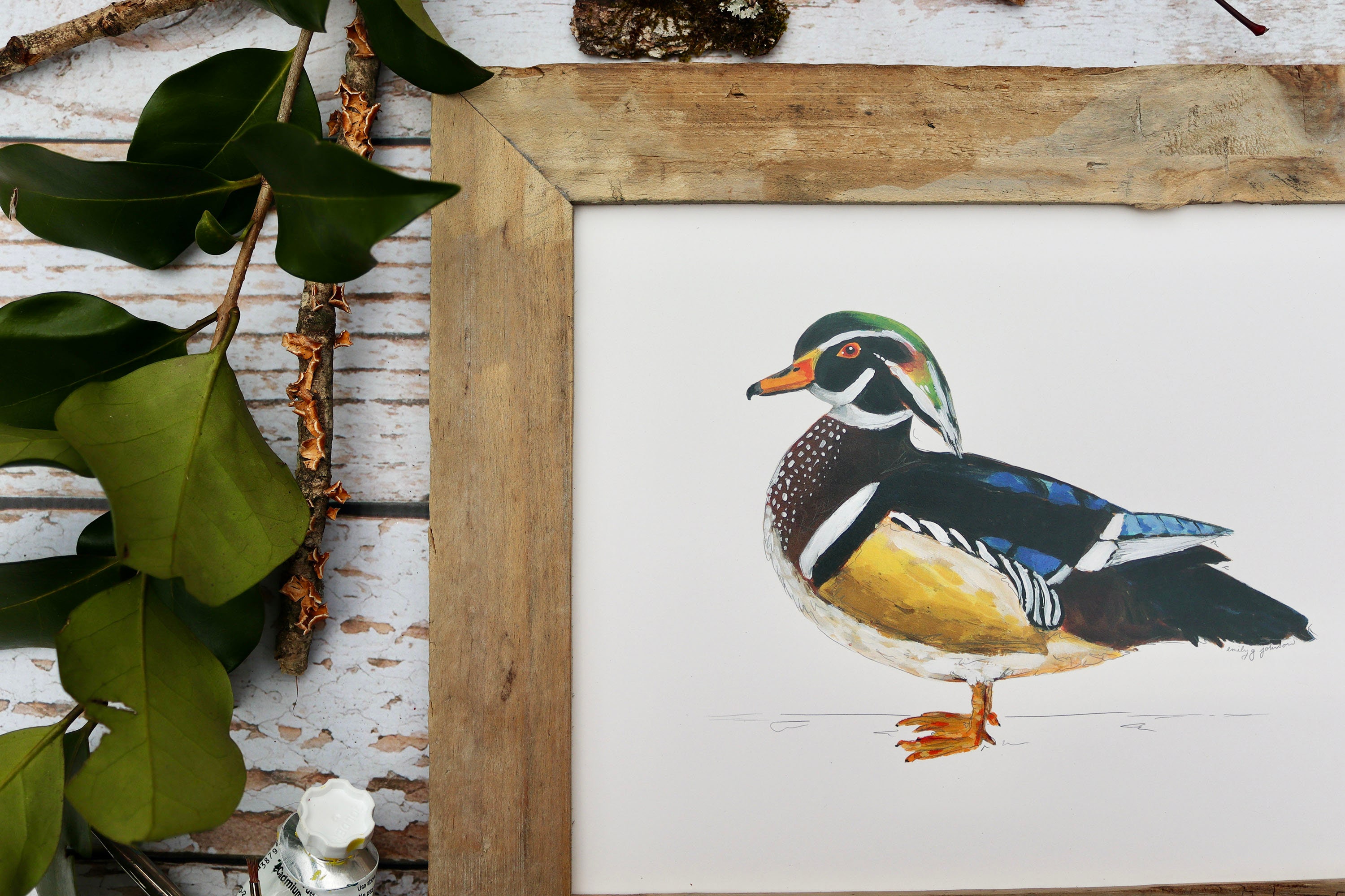 Wood Duck Art Print Waterfowl Art Duck Painting Duck Etsy