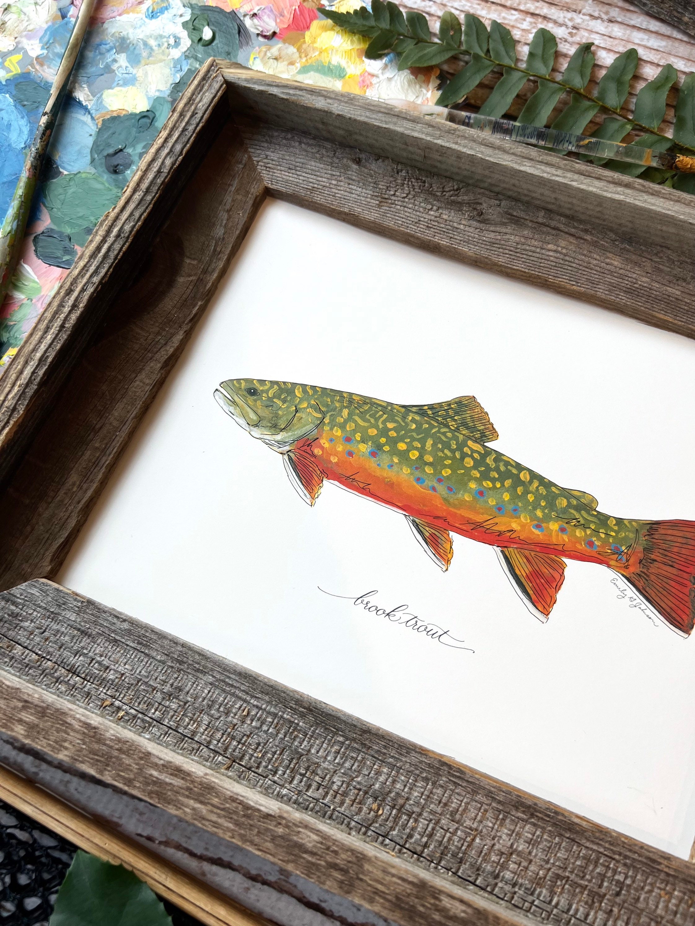 BROOK TROUT, Fish, Freshwater Fish, Fish Painting, Trout Painting
