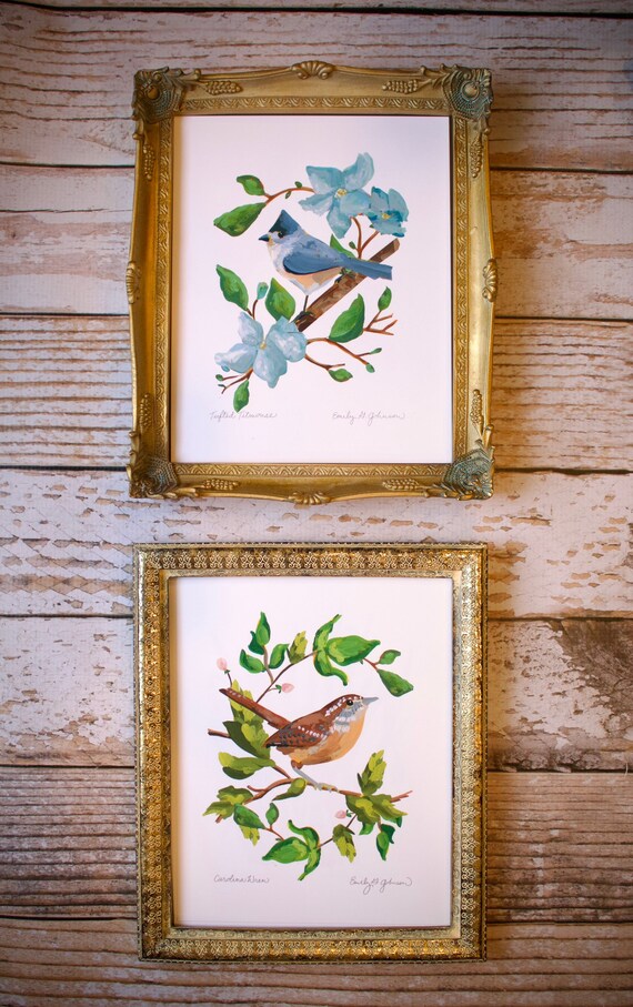 Bird Art Prints | Set of 2 Paintings