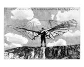 Otto Lilienthal - ORIGINAL Hand Pulled Print - Black White Etching of the German Pioneer of Aviation