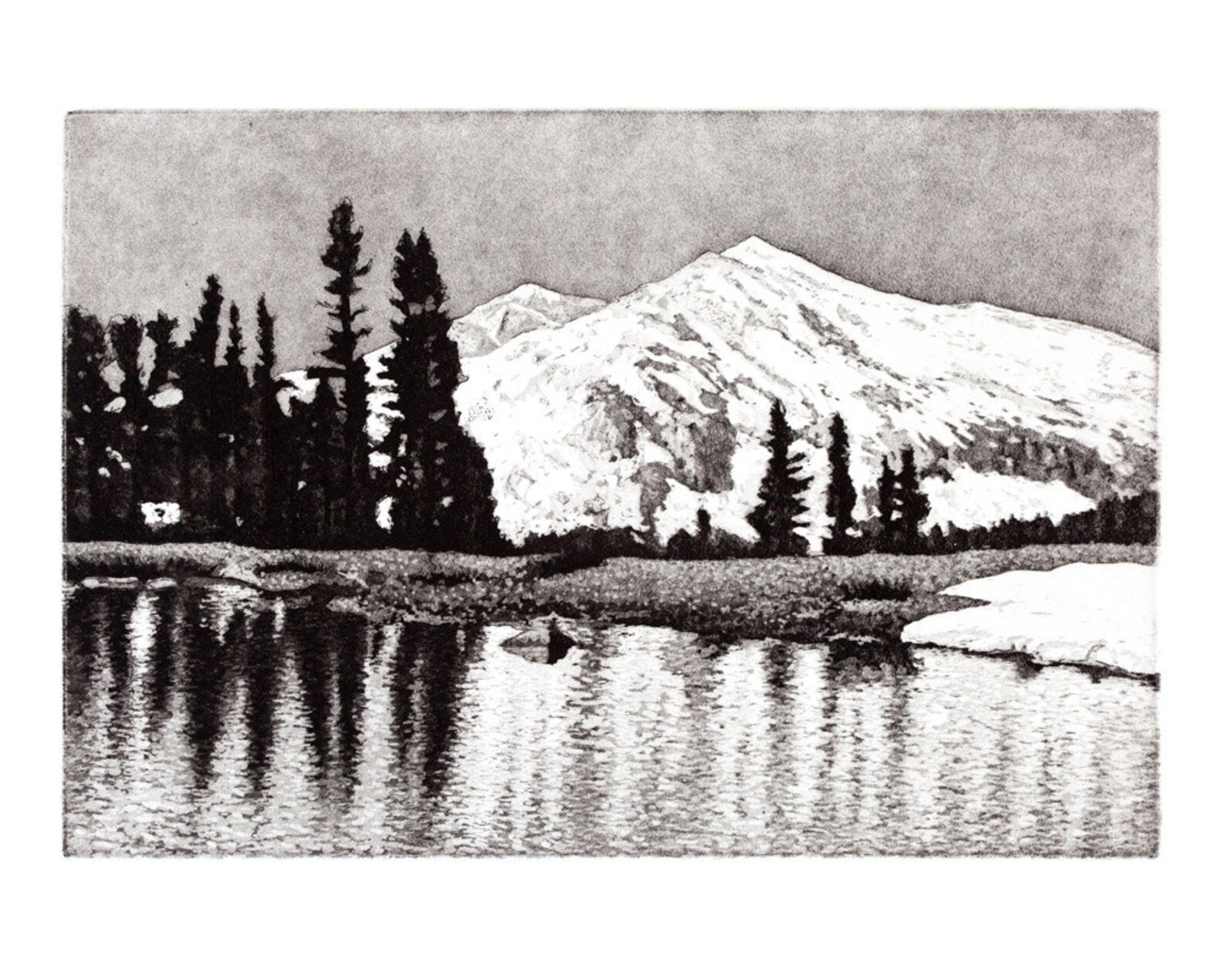 Sierra Nevada / California DIGITAL PRINT Grabado blanco y - Etsy España