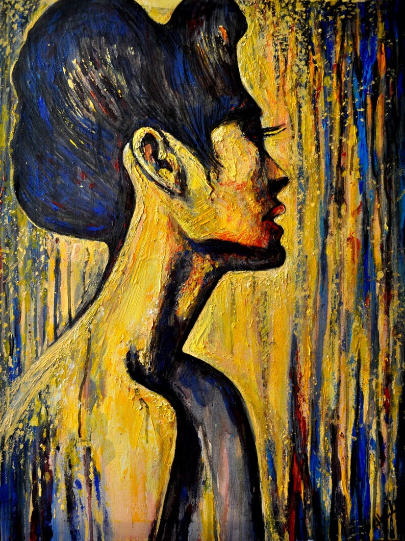 Peinture Acrylique Japonais Geisha Fine Art Print Geisha Etsy