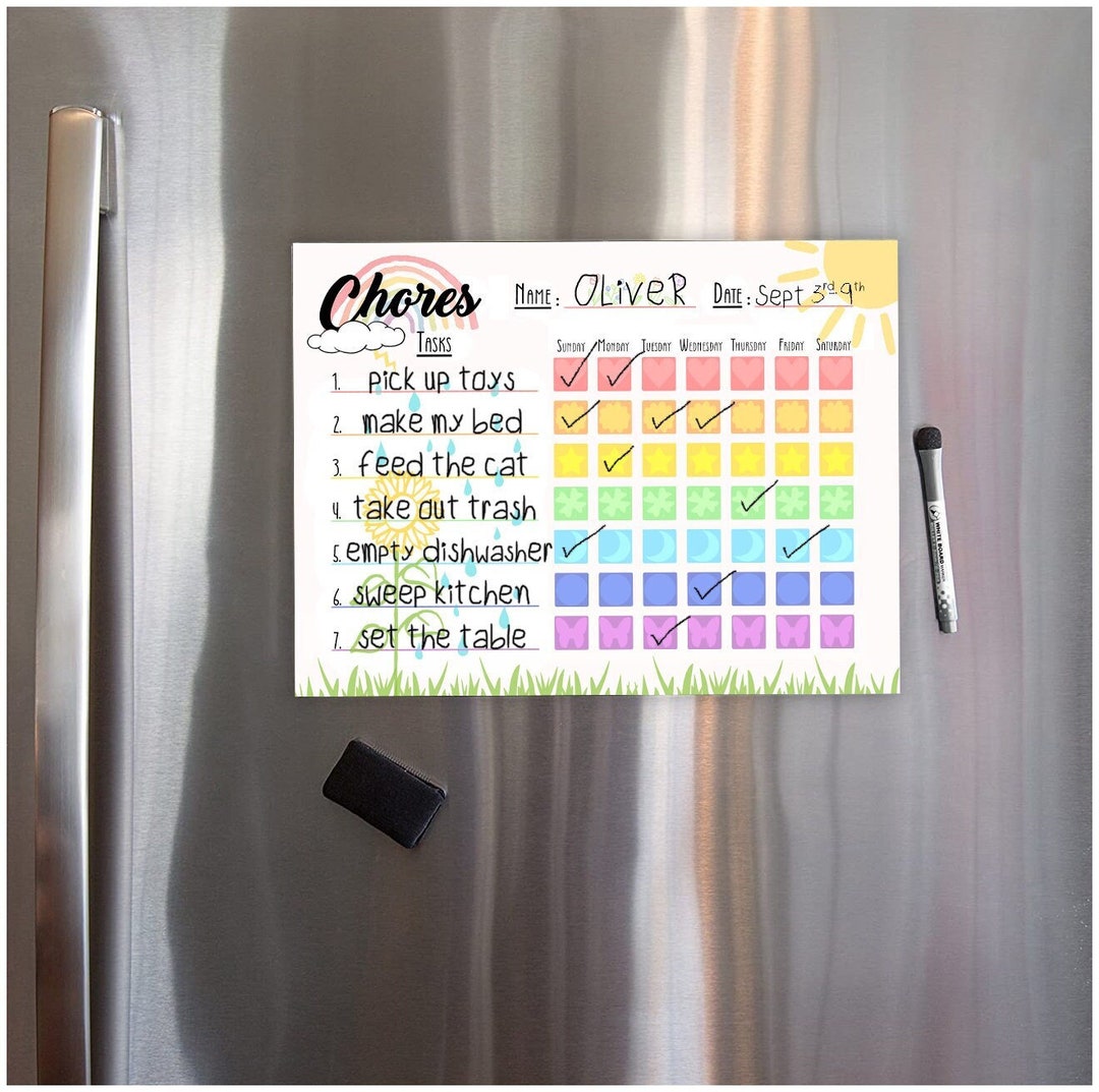 Spring Themed Children's Chore Chart - Digital File for Printing - Etsy