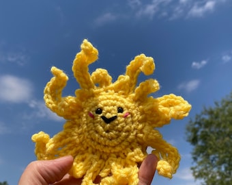 Sun Amigurumi (small) ~2” plus rays, handmade crochet