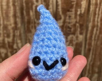 Water droplet Amigurumi (small) ~1.5 x 2”, handmade crochet