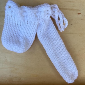 White 7” long Willie warmer, soft acrylic yarn,  see item details, handmade knit