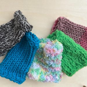 Mystery pack of 5 Willie warmer sweater sleeves, Open tip, soft yarns mix, surprise package, handmade knit