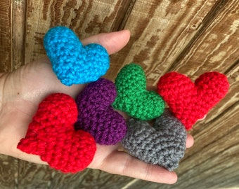 Heart Amigurumi ~2-2.5”, pocket hug or keychain, handmade crochet