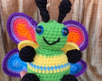 Butterfly Amigurumi, multicolor, handmade crochet, please read item description for details