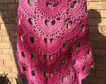 Virusshawl large, handmade crochet shawl / wrap