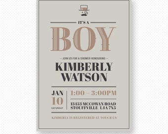 Little Gentleman Baby Shower Invitation, Speakeasy baby shower invites, vintage baby shower invitations, baby shower, editable pdf