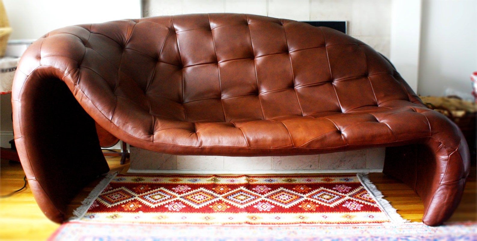 Tufted Leather Chaise Love Sofa Etsy