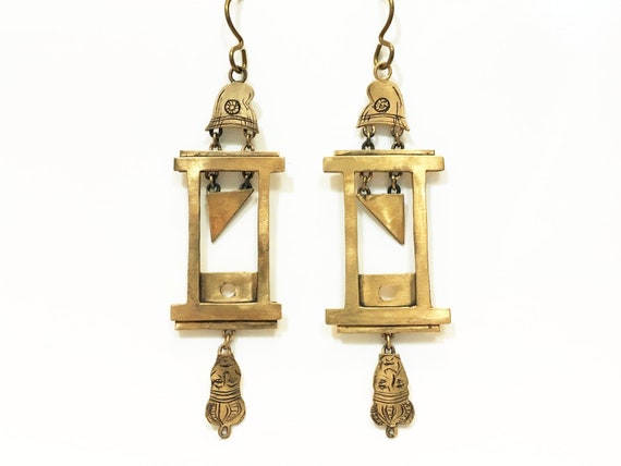 Guillotine Earrings Historical Reproduction Etsy