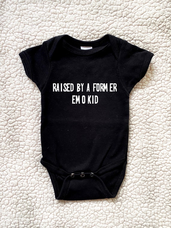 Raised By A Former Emo Kid Onesie Emo Kid Onesie Goth Etsy