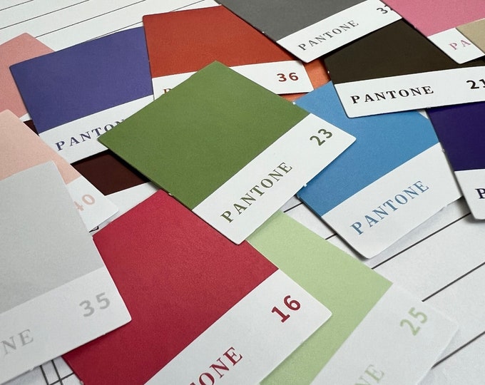 16 Color Chip Stickers Pantone Colorful Scrapbooking Etsy