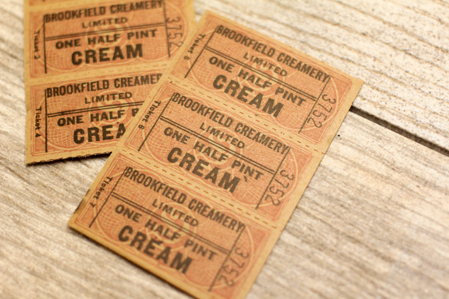 6 x Vintage Tickets Delivery MIlk Cream de Brookfield Dairy Etsy México