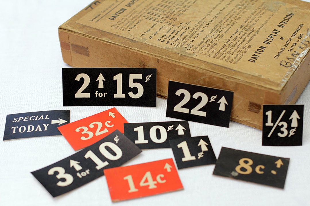 10 X Vintage General Store Price Tags Grocer Labels Etsy