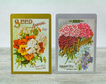 Vintage Seed Packet Flowers Cards Gold Silver Card Swamp Game