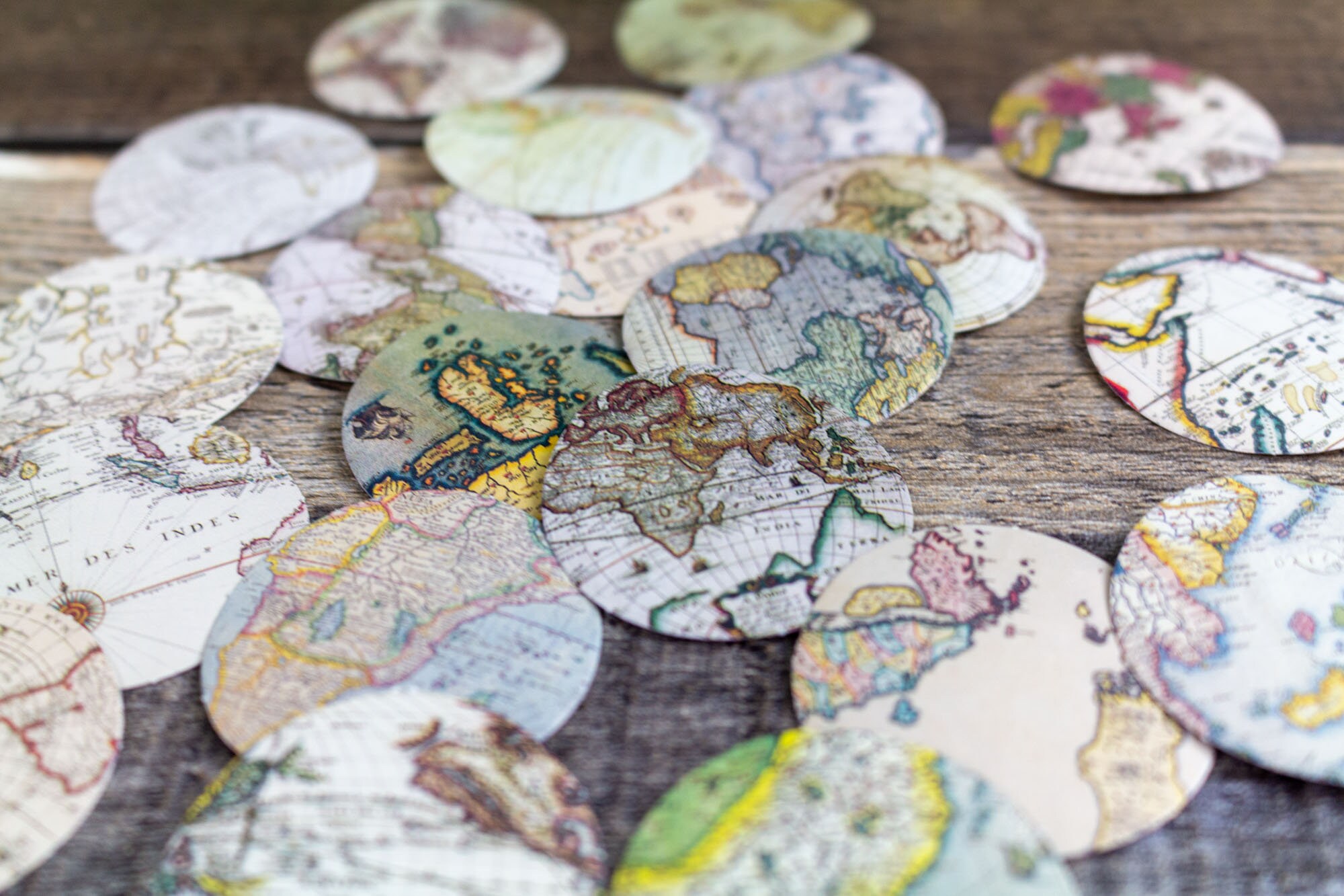 Vintage Map and Globe Stickers - 22+ - Travel Round Journal Planner ...