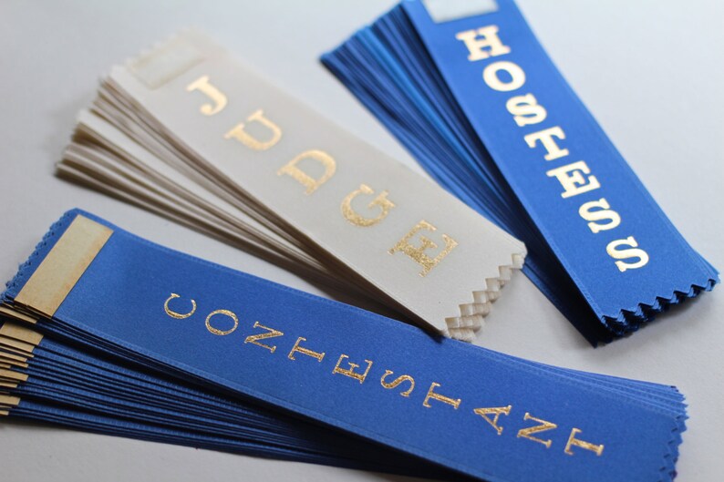 Award Ribbon Judge Contestant Hostess Blue White Vintage Etsy