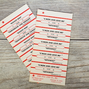 Vintage Jukebox Labels KISS 1970s Juke Box Music Titles Smash Book ...