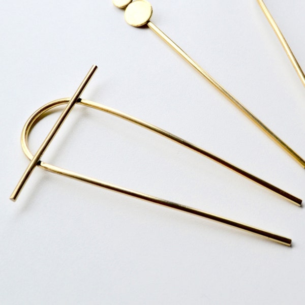 HORIZON Brass Hair Pin // Bun Pin // Hair Fork