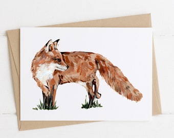 Fox Greeting Card, Woodland Animal Card, Fox Animal Greeting Card, Cute Card Any Occasion, Forest Animal Card