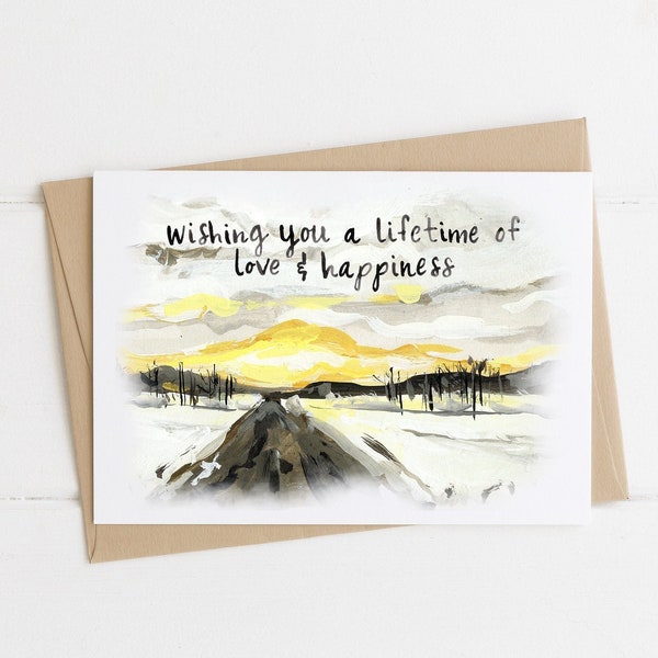 Wishing You a Lifetime of Love & Happiness, Rustic Anniversary Card, Outdoors Lover Card, Nature Lover Card, Dating Anniversary, Wedding