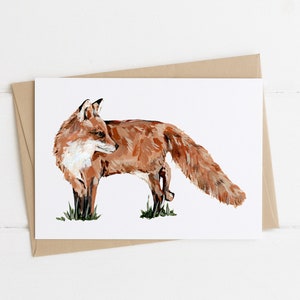 Fox Greeting Card, Woodland Animal Card, Fox Animal Greeting Card, Cute Card Any Occasion, Forest Animal Card image 1