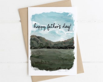 Happy Fathers Day Greeting Card, Fathers Day, Dad Card, Landscape Nature Card